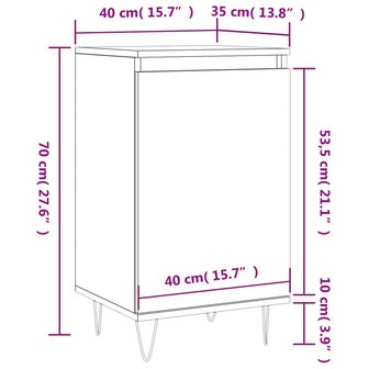 Dressoir 40x35x70 cm bewerkt hout grijs sonoma 8720845872915 12