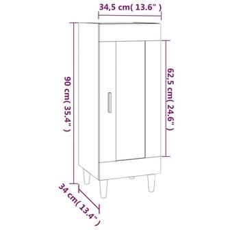 Dressoir 34,5x34x90 cm bewerkt hout gerookt eiken 8720287085577 9