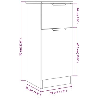 Dressoir 30x30x70 cm bewerkt hout gerookt eikenkleurig 8720287083955 10