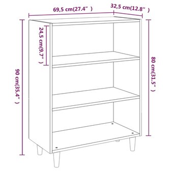 Dressoir 69,5x32,5x90 cm bewerkt hout betongrijs 8720286972588 7