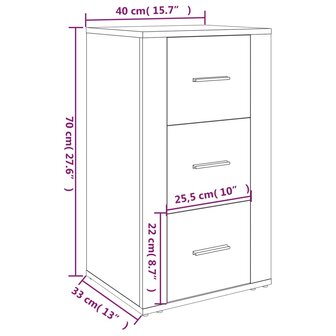 Dressoir 40x33x70 cm bewerkt hout wit 8720287223405 10