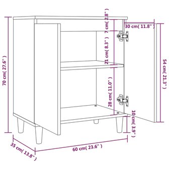 Dressoir 60x35x70 cm bewerkt hout grijs sonoma eikenkleurig 8720286932193 8