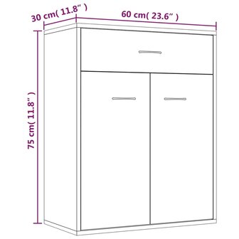 Dressoir 60x30x75 cm bewerkt hout bruin eikenkleur 8720286975916 9