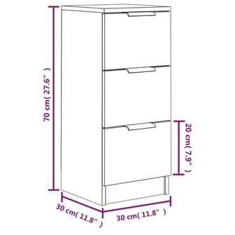 Dressoir 30x30x70 cm bewerkt hout wit 8720287078678 9