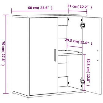 Dressoir 60x31x70 cm bewerkt hout grijs sonoma 8721012493643 10