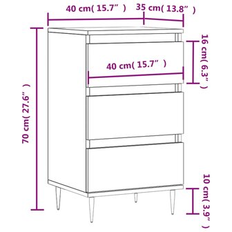 Dressoir 40x35x70 cm bewerkt hout hoogglans wit 8720845873134 11