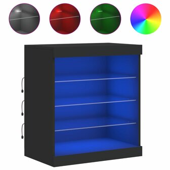 Dressoir met LED-verlichting 60,5x37x67 cm zwart 8721012252783 2