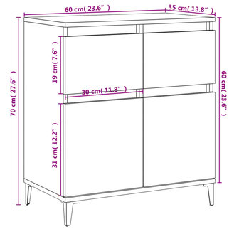 Dressoir 60x30x75 cm bewerkt hout grijs sonoma eikenkleurig 8720845737801 10