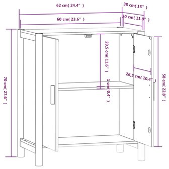 Dressoir 62x38x70 cm bewerkt hout zwart 8720287102939 9