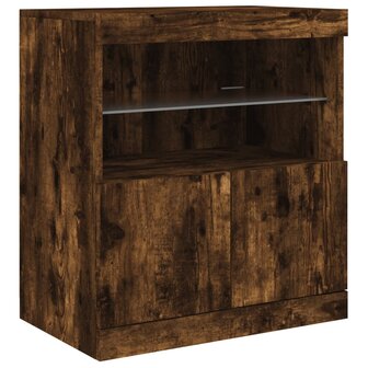 Dressoir met LED-verlichting 60x37x67 cm gerookt eikenkleurig 8721012252394 3