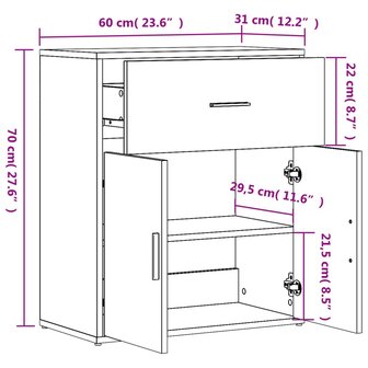 Dressoir 60x31x70 cm bewerkt hout sonoma eikenkleurig 8721012493681 10