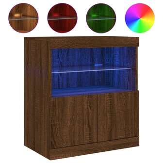 Dressoir met LED-verlichting 60x37x67 cm bruineikenkleurig 8721012252417 2