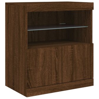 Dressoir met LED-verlichting 60x37x67 cm bruineikenkleurig 8721012252417 3