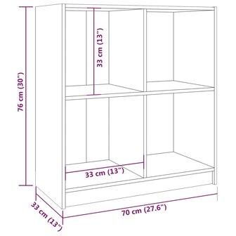 Dressoir 70x33x76 cm massief grenenhout wit 8720286772782 8