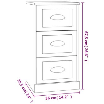 Dressoir 36x35,5x67,5 cm bewerkt hout bruin eikenkleur 8720845791131 9