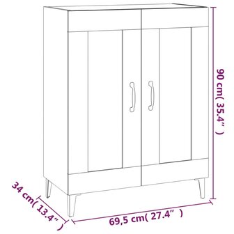 Dressoir 69,5x34x90 cm bewerkt hout bruin eikenkleur 8720287084938 9