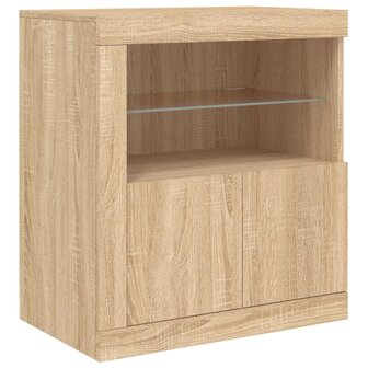 Dressoir met LED-verlichting 60,5x37x67 cm sonoma eikenkleurig 8721012252028 3