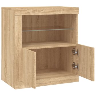 Dressoir met LED-verlichting 60,5x37x67 cm sonoma eikenkleurig 8721012252028 7