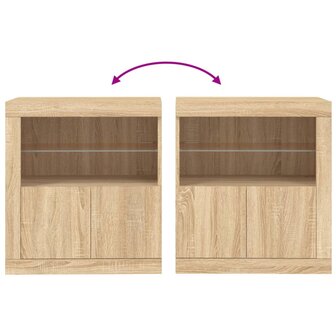 Dressoir met LED-verlichting 60,5x37x67 cm sonoma eikenkleurig 8721012252028 10