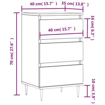 Dressoir 40x35x70 cm bewerkt hout zwart 8720845873127 11