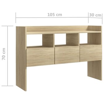 Dressoir 105x30x70 cm spaanplaat sonoma eikenkleurig 8720286607206 8