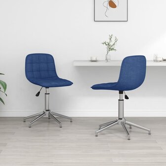 Eetkamerstoelen 2 st draaibaar stof blauw 8720286524350 1