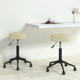 Eetkamerstoelen 2 st draaibaar fluweel cr&egrave;mekleurig 8720286514382 1