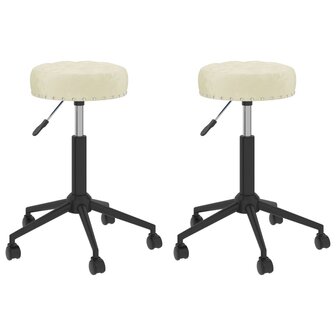 Eetkamerstoelen 2 st draaibaar fluweel cr&egrave;mekleurig 8720286514382 2