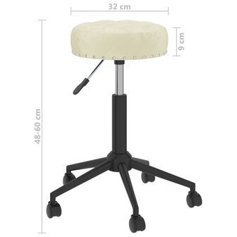 Eetkamerstoelen 2 st draaibaar fluweel cr&egrave;mekleurig 8720286514382 9