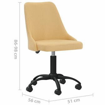 Eetkamerstoelen draaibaar 2 st stof geel 8720286386811 9