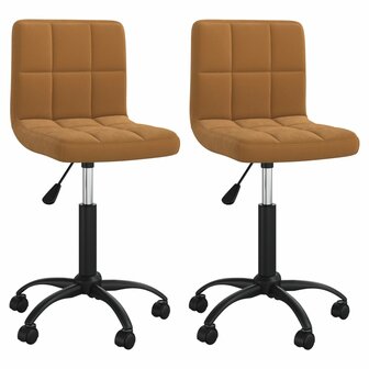 Eetkamerstoelen draaibaar 2 st fluweel bruin 8720286527450 2