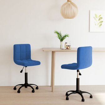 Eetkamerstoelen draaibaar 2 st fluweel blauw 8720286527511 1