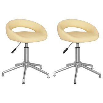 Eetkamerstoelen draaibaar 2 st kunstleer cr&egrave;mekleurig 8720286517031 2