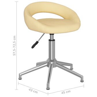 Eetkamerstoelen draaibaar 2 st kunstleer cr&egrave;mekleurig 8720286517031 10