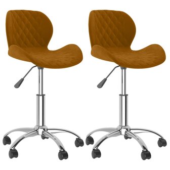 Eetkamerstoelen draaibaar 2 st fluweel bruin 8720286533239 2