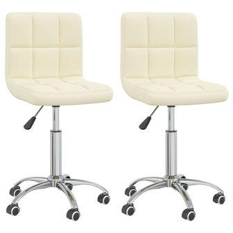 Eetkamerstoelen 2 st draaibaar stof cr&egrave;mekleurig 8720286527054 2