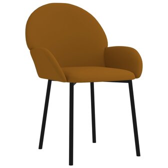 Eetkamerstoelen 2 st fluweel bruin 8720287108795 3