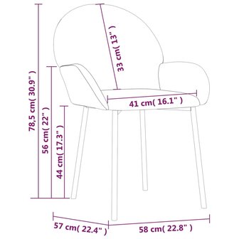 Eetkamerstoelen 2 st fluweel bruin 8720287108795 9