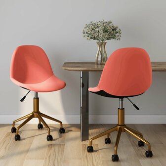 Eetkamerstoelen draaibaar 2 st fluweel roze 8720286518809 1