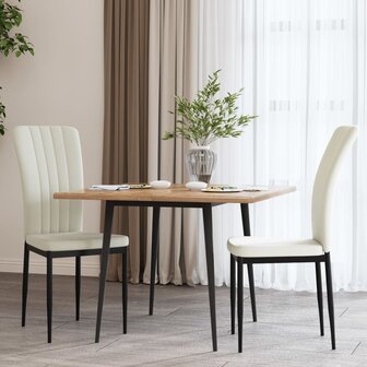 Eetkamerstoelen 2 st fluweel cr&egrave;mekleurig 8720286212097 1