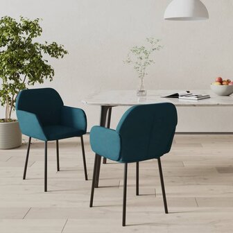 Eetkamerstoelen 2 st fluweel blauw 8720287108085 1