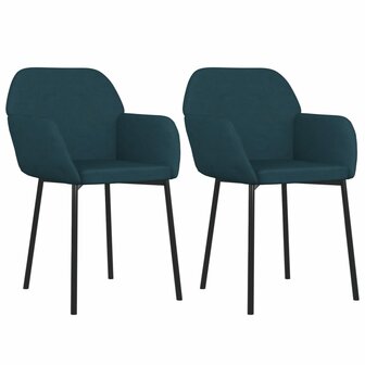 Eetkamerstoelen 2 st fluweel blauw 8720287108085 2