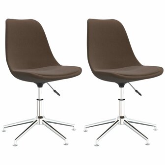 Eetkamerstoelen draaibaar 2 st stof bruin 8720286676981 2