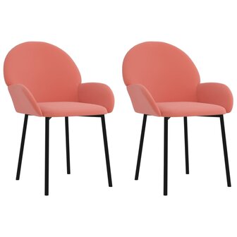 Eetkamerstoelen 2 st fluweel roze 8720287108757 2