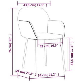 Eetkamerstoelen 2 st fluweel lichtgrijs 8720287108092 8