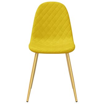 Eetkamerstoelen 2 st fluweel mosterdgeel 8720286180389 4