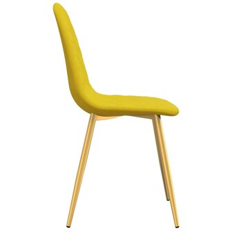 Eetkamerstoelen 2 st fluweel mosterdgeel 8720286180389 5