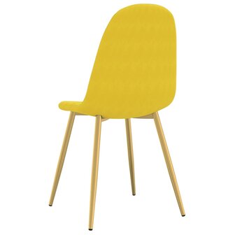 Eetkamerstoelen 2 st fluweel mosterdgeel 8720286180389 6