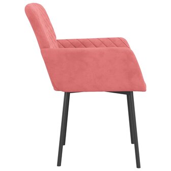 Eetkamerstoelen 2 st fluweel roze 8720287108917 5