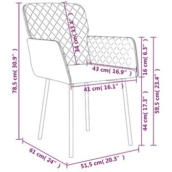 Eetkamerstoelen 2 st fluweel roze 8720287108917 9